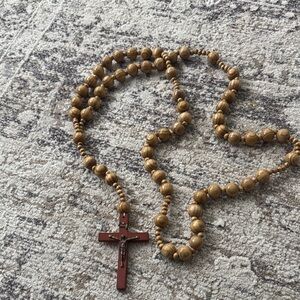 Wooden Rosary Beads with Cross
